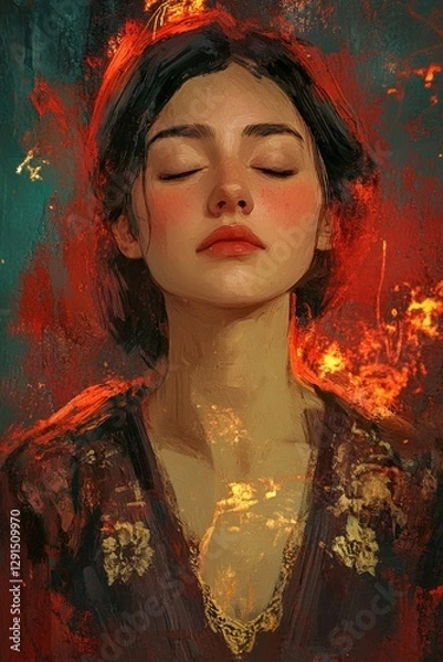 Fototapeta Futuristic AI-powered art generator, creating stunning digital paintings from simple text prompts