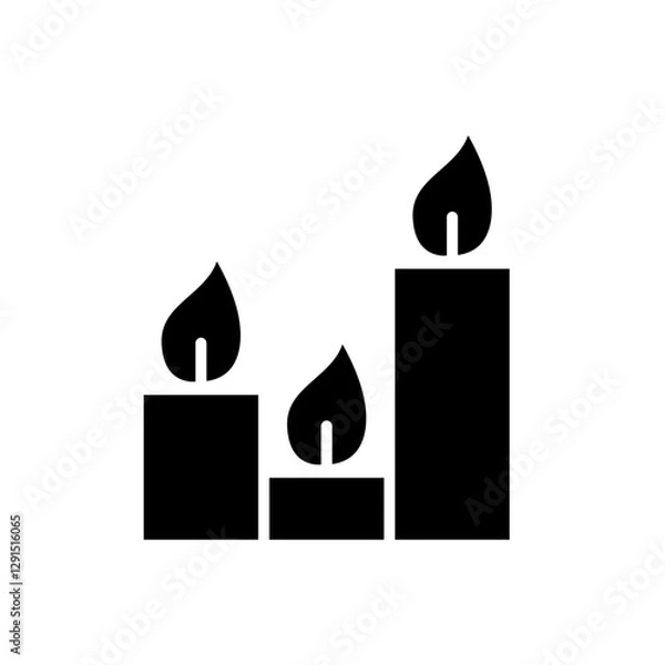 Fototapeta Candle icon in glyph style