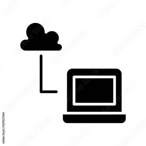 Fototapeta Cloud computing icon in glyph style