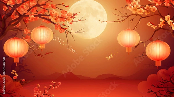 Obraz a background for a poster for Mid-Autumn Festival