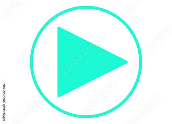 Fototapeta 右矢印　ターコイズ色