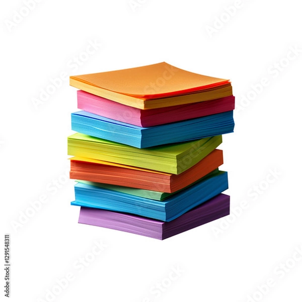 Fototapeta Colorful sticky post it note stack PNG