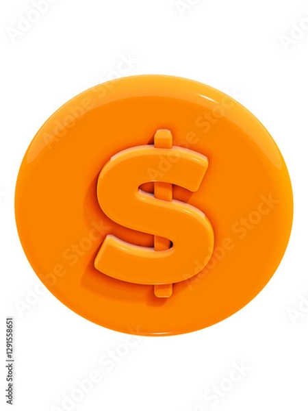 Fototapeta 3D Dollar Sign Icon – USD Currency Symbol