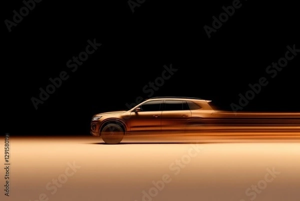 Fototapeta Sleek car in motion creates dynamic energy against dark backdrop