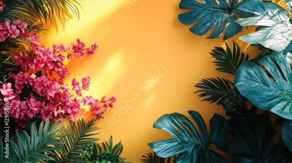 Fototapeta Bunch of pink flowers in a natural setting showcasing vibrant colors and delicate petals
