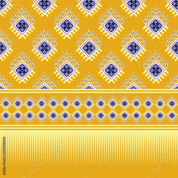 Obraz Textile design, geometric seamless pattern and for background.