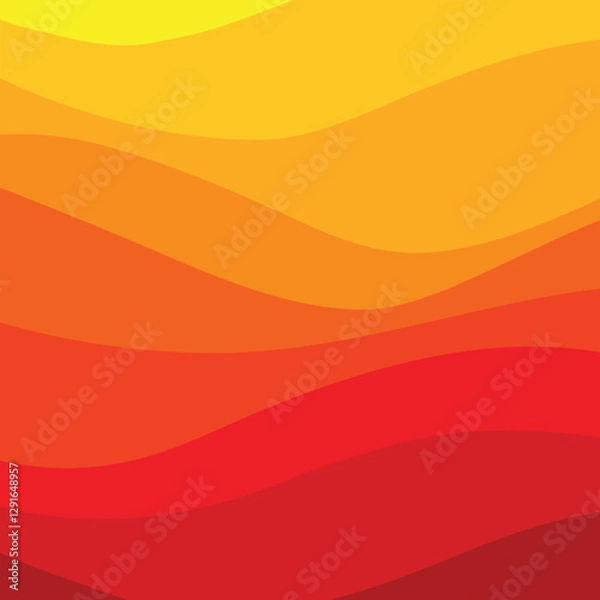 Obraz yellow orange waves vector background