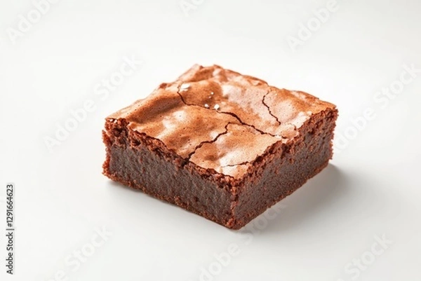 Fototapeta Deliciously rich brownie showcasing glossy top and fudgy texture