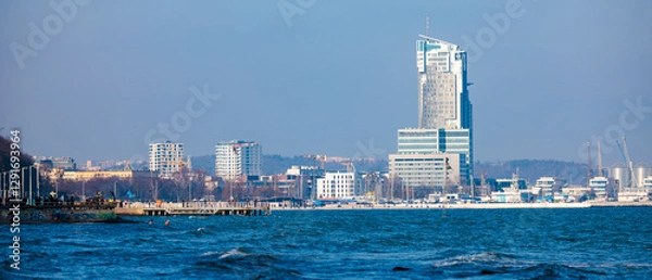 Fototapeta panorama of Gdynia view from the sea