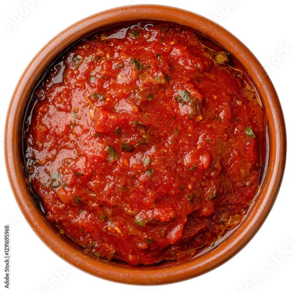 Fototapeta Fresh Tomato Salsa Dip in a Rustic Bowl