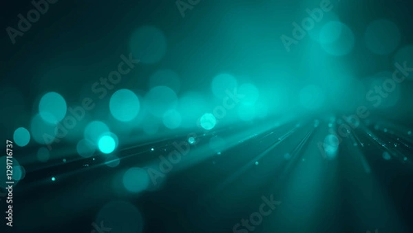 Obraz teal tech: abstract bokeh background