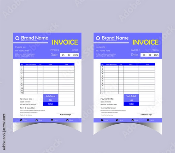 Fototapeta Invoice Design Business