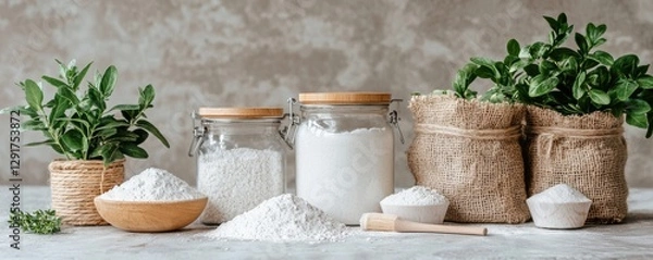 Obraz Creating zero waste laundry detergent at home diy project kitchen eco-friendly close-up sustainable living