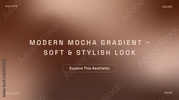 Fototapeta Elegant modern gradient background in mocha mousse color. Perfect for the first screen on websites or presentations. A stylish abstract horizontal banner with a silky, fashion and cosmetics industry