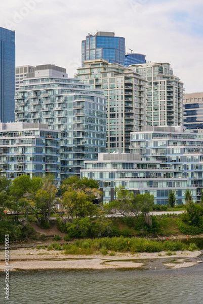 Obraz Modern waterfront condominiums in Calgary, Alberta, Canada