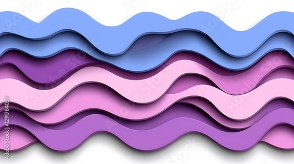 Fototapeta Abstract layered wavy background in pastel colors