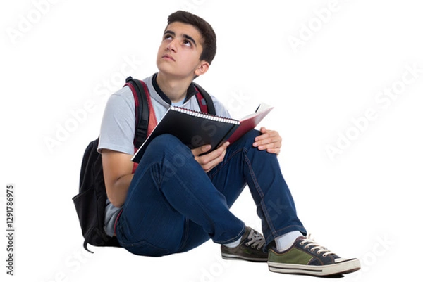 Obraz Student sitting on the floor thinking