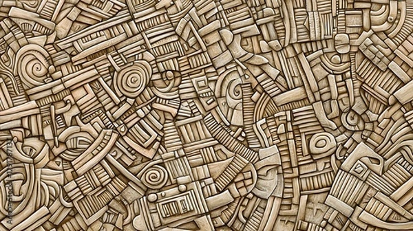 Fototapeta Abstract stone relief wall texture pattern detail for design element