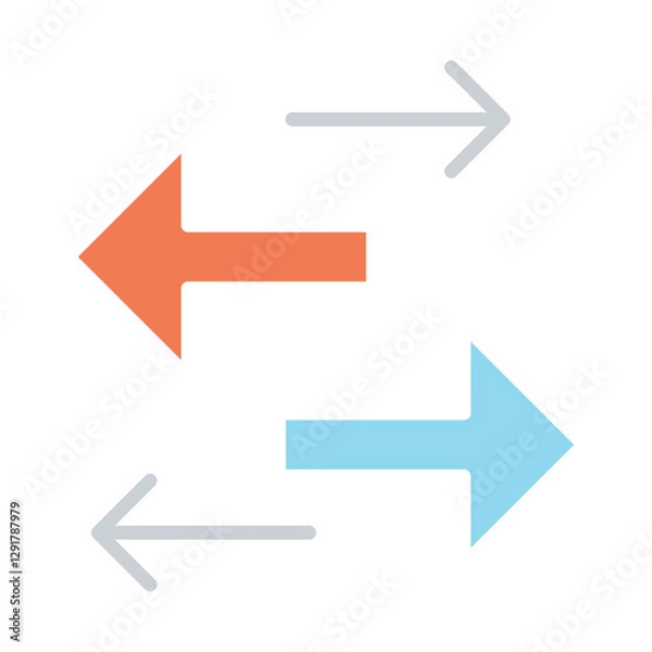 Fototapeta Data transfer icon in flat color style