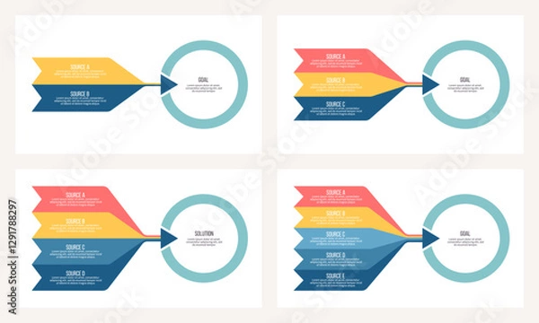 Fototapeta Business infographic template. Goal chart with options, steps. Vector chart.