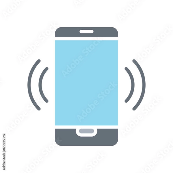 Fototapeta Phone ring icon in flat color style