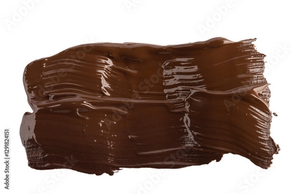 Obraz Acrylic brown paint brush track blank art isolated on the white background