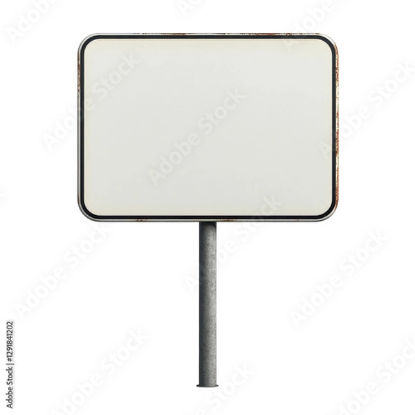 Fototapeta Blank road sign suitable for various uses, showcasing a minimalistic design and clear space for customization, Isolated image blank road sign for use in various designs on Transparent background