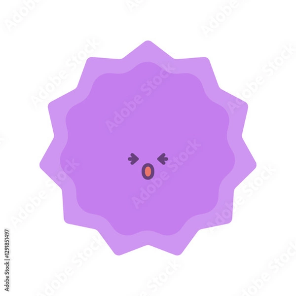 Fototapeta 目をぎゅっと閉じているザギザした形のウイルスや菌、不安や心配、メンタルの不調など感情のイメージ素材