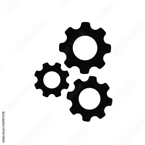Obraz interlocking gear icon. Settings icon vector illustration
