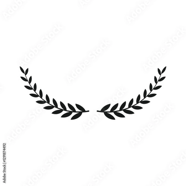 Obraz Leaf branch icon flat design white background