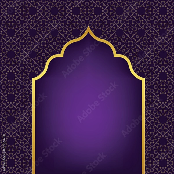 Obraz Islamic Arabic purple Arch Pattern Background Frame