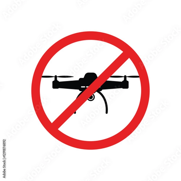 Obraz Red sign No Drone zone