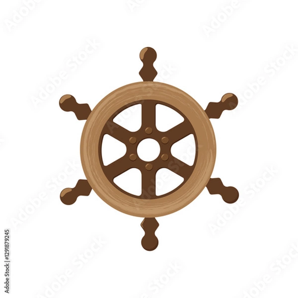 Obraz vector pirate ship steering wheel