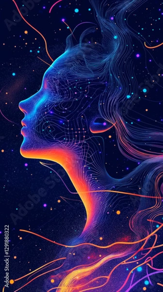 Fototapeta generative illustration. awareness of astral energies of the subtle plane. A walk through other worlds	