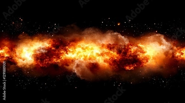 Fototapeta Attention-grabbing Buy 1 Get 1 Free text with vivid color explosions in the background, symbolizing energy, excitement, and a special deal