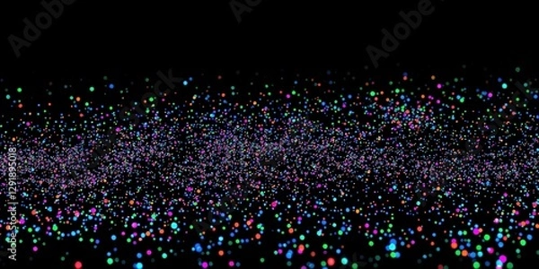 Fototapeta Black Velvet Canvas Adorned with Holographic Sparkle