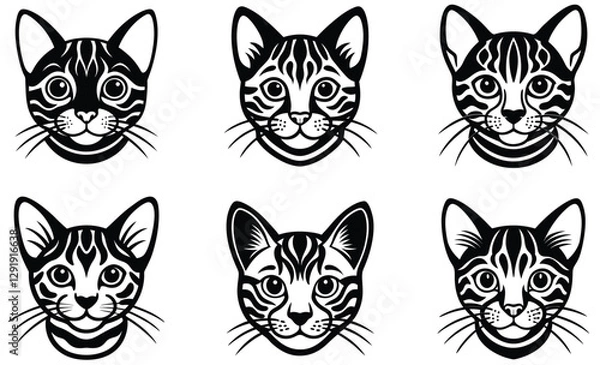 Fototapeta "Adorable Bengal Cat Illustrations with Striking Patterns"






