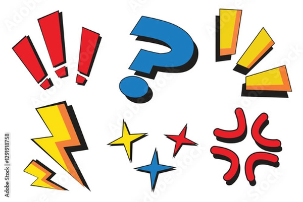 Obraz Cartoon comic effect element decoration design set