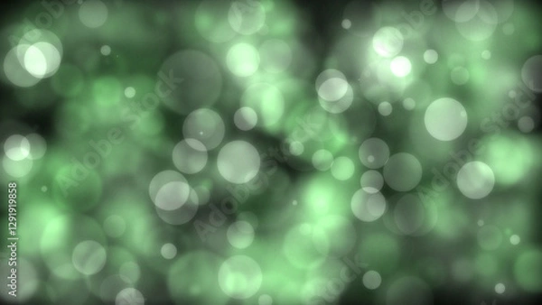 Fototapeta Dark green circle with bokeh effect background. Generative AI.