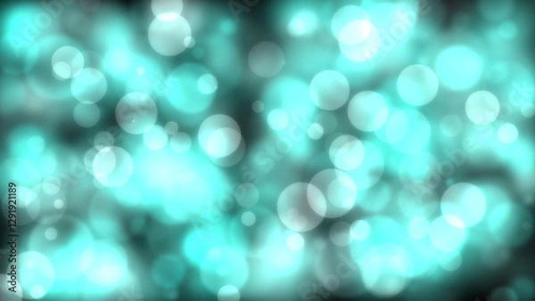 Fototapeta Light blue circle with bokeh effect background. Generative AI.