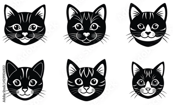 Fototapeta "Adorable Tabby Cat Illustrations with Striking Stripes"
