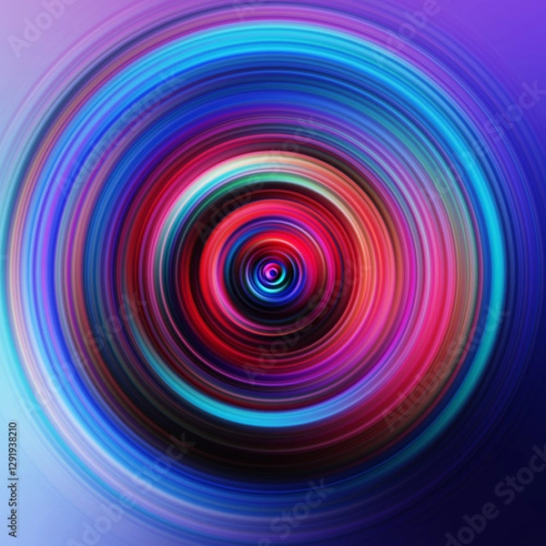 Obraz Colorful radial motion effect. Abstract rounded background. Color curves and sphere. Multi color gradient rings and circles wallpaper. Colored texture backdrop and banner.