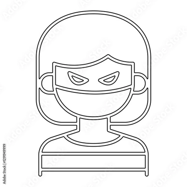 Fototapeta Terrorist icon in line style