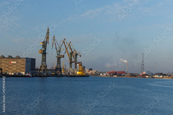 Obraz A view of the shipyard cranes in Gdansk