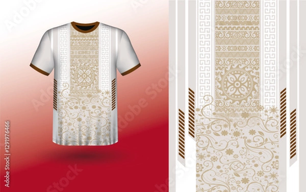 Obraz Print,  t-shirt sport design template, Soccer jersey mockup for football club. uniform front and back view