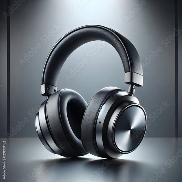 Obraz headphones on black background