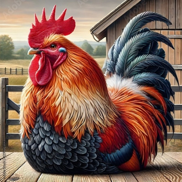 Obraz rooster in the farm