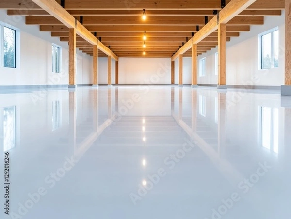 Fototapeta empty interior of a modern warehouse