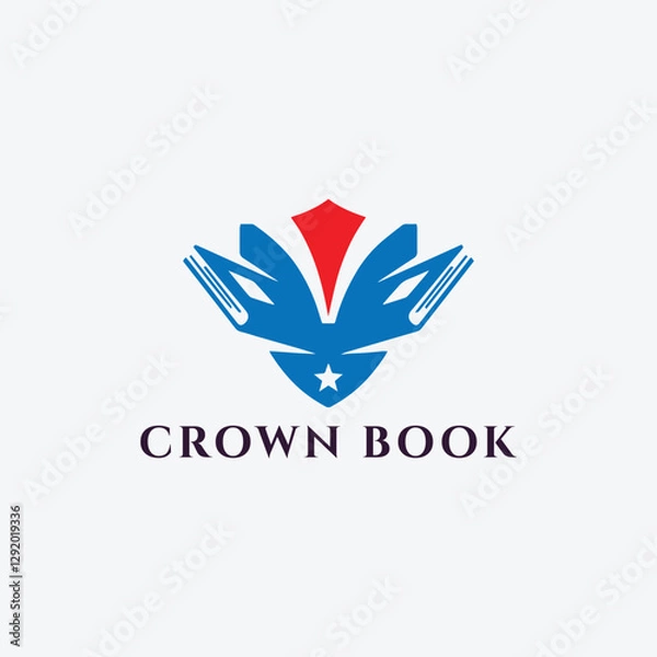 Fototapeta crown book logo design vector