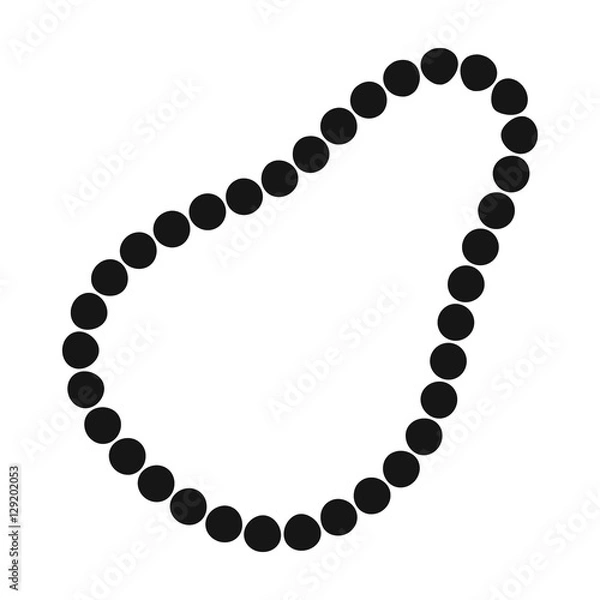 Obraz Pearl necklace icon in black style isolated on white background. Jewelry and accessories symbol stock vector illustration.